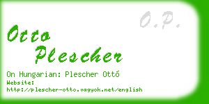 otto plescher business card
